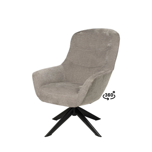 Fotoliu rotativ 360 BOLONIA Gri deschis L72.5cm x A78cm x H98cm