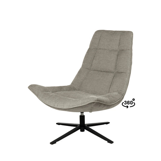 Fotoliu rotativ 360 PARMA Gri deschis L83cm x A93cm x H98cm