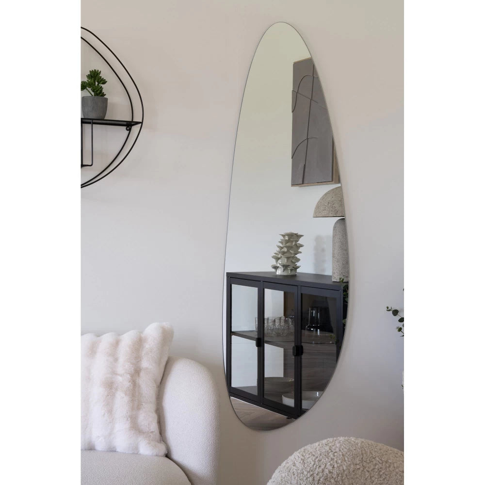 Comoda cu 3 usi din Sticla transparenta si Metal Negru L140xH85cm Brisbane