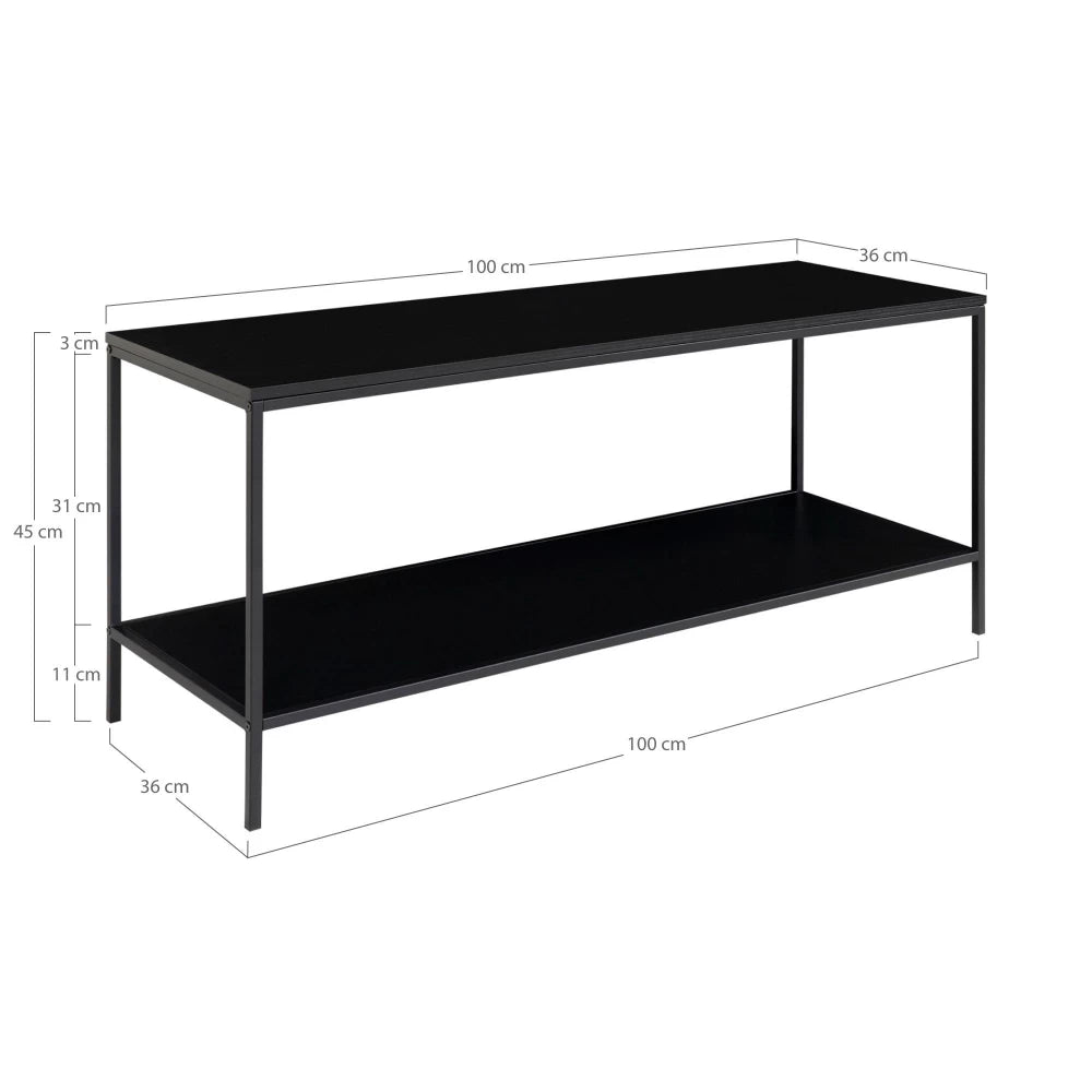 Comoda TV din PAL Negru si Metal Negru L100xH45cm Vita