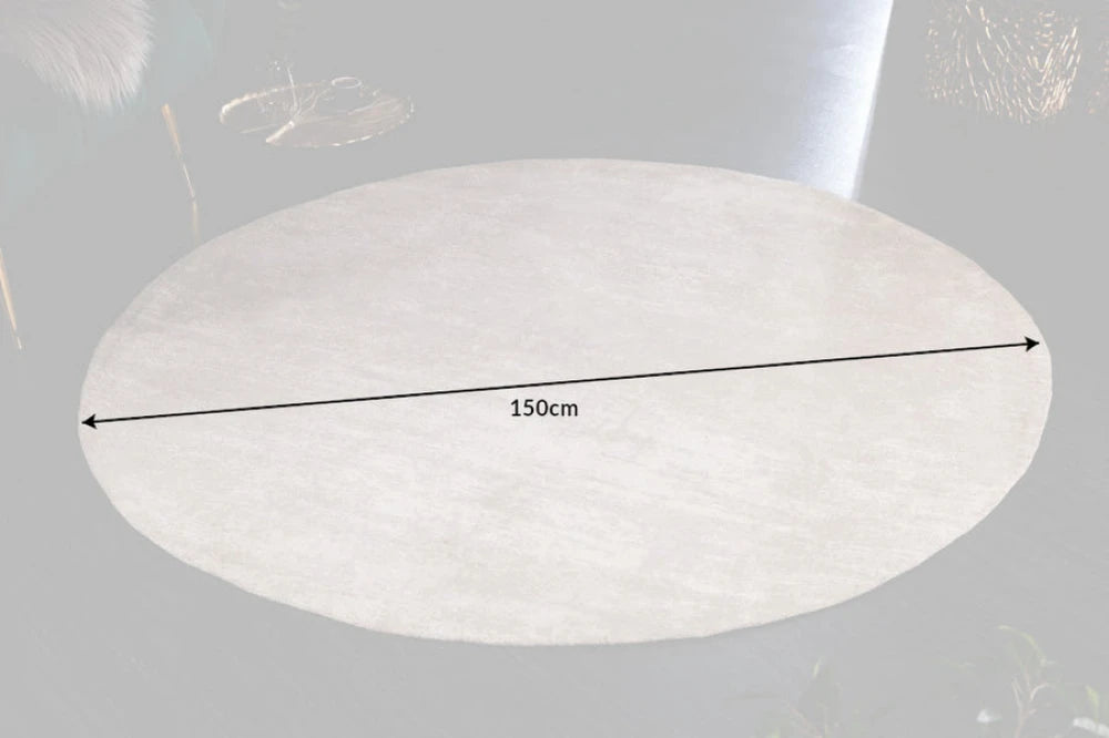 Covor rotund din Bumbac/Poliester Bej D150cm Modern Art