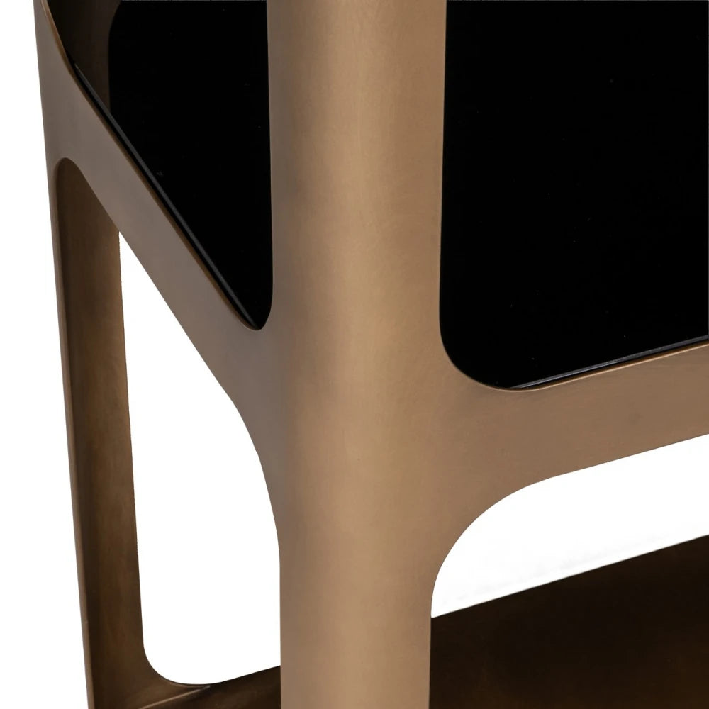 Etajera din Metal Alama si Ceramica/Sticla Bej/Negru L100xH210cm Claridge Richmond interiors