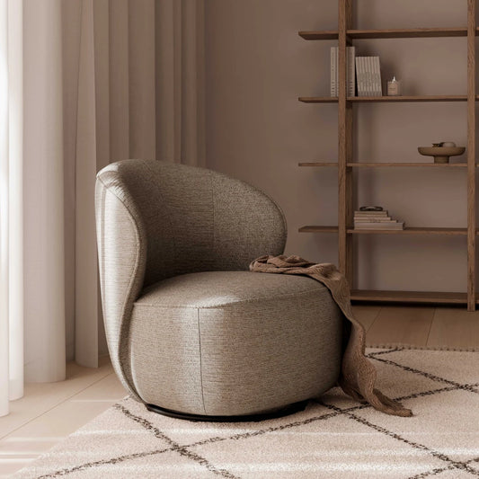 Fotoliu rotativ 360 retro modern HAVANA Taupe L75cm x A80cm x H81cm
