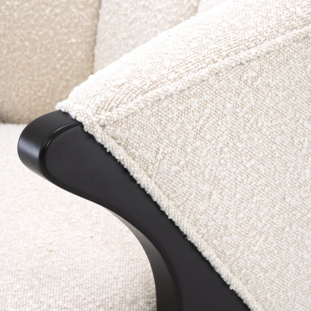 Fotoliu tapitat cu Stofa boucle Crem L71.5xA79.5xH77cm Pavone Eichholtz