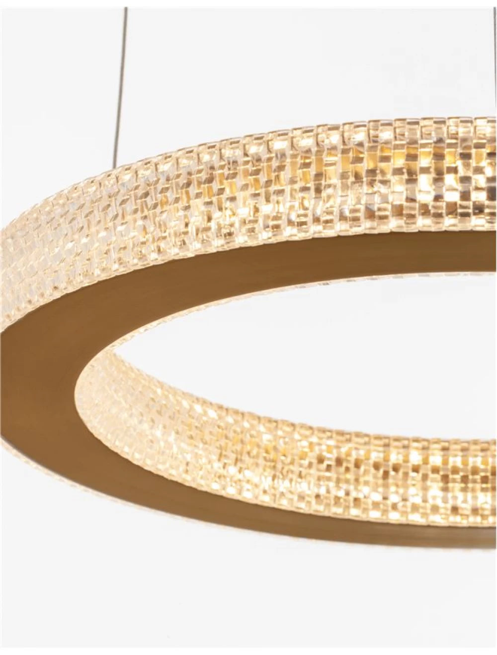 Lustra structura din Aluminiu Auriu antichizat si abajur din Acrilic Transparent H120xL40cm IP20 40W 2139lm 3000k FIORE