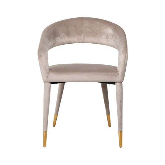 Scaun din Metal si Catifea bej cu picioare Bej/Auriu H81xL59xA58cm Gia Richmond Interiors