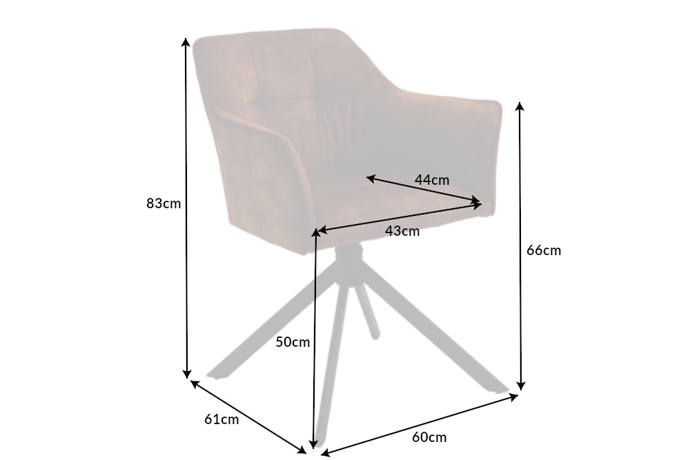 Set 2 scaune rotative tapitat cu Catifea Maro cu picioare din Metal Negru H83xL60xA61cm Loft
