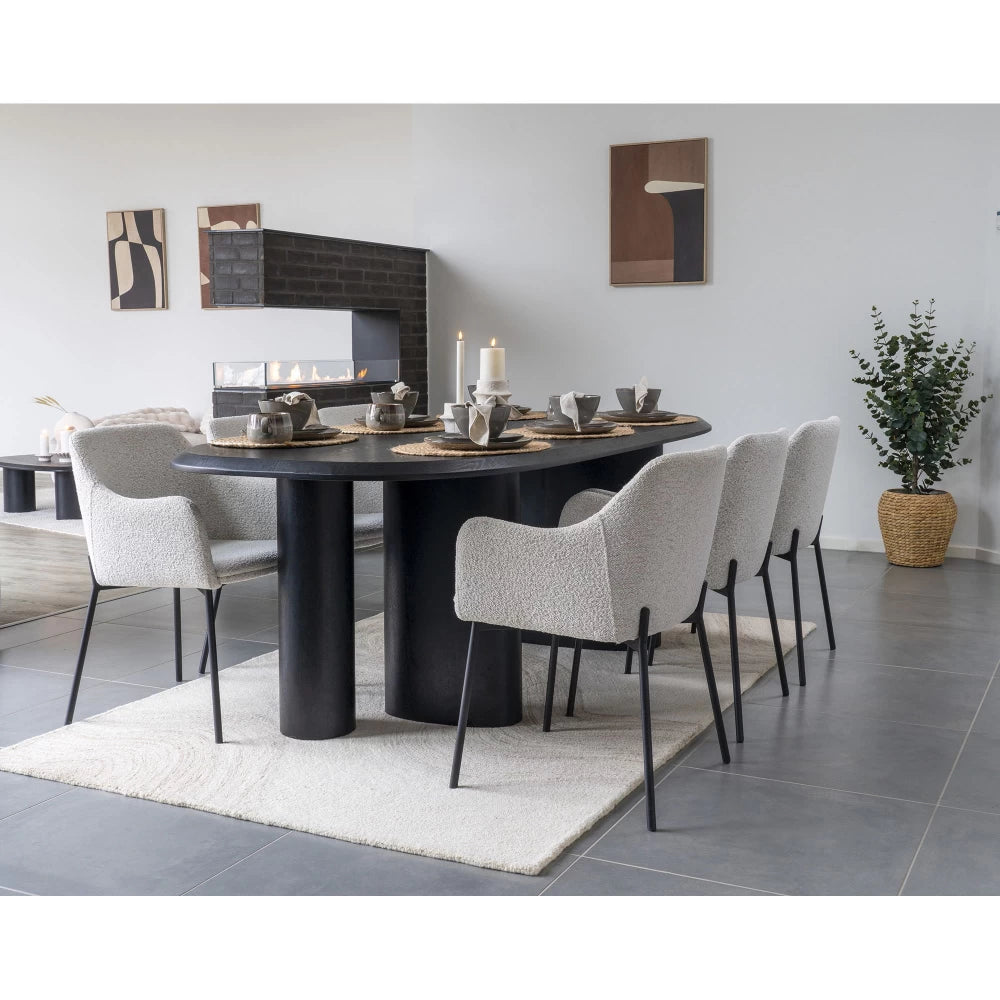Set 4 Boluri din Ceramica Gri/Maro H9xD15cm Selma