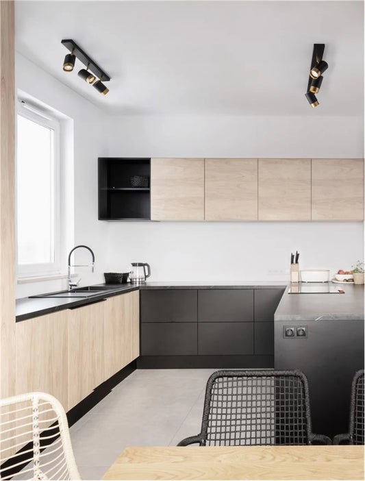 Plafoniera cu spoturi din Aluminiu Negru/Auriu H14xL60cm IP20 POGNO