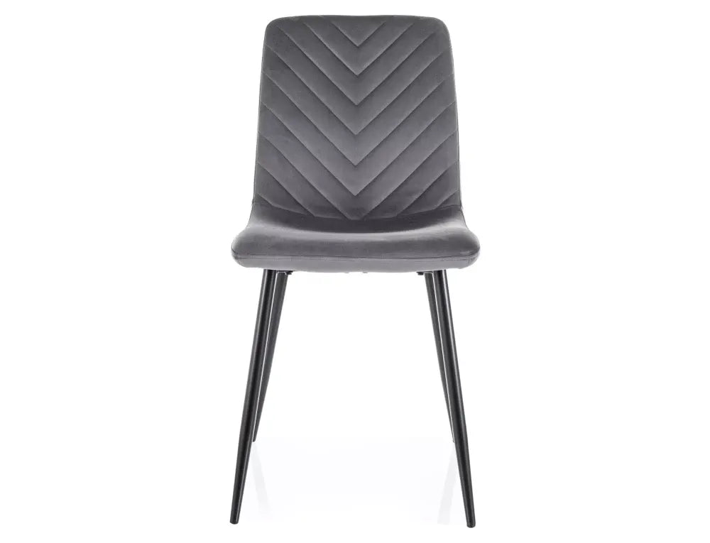 Set 2 scaune din Catifea Gri si Metal Negru Hx91Lx45xAcm Daren