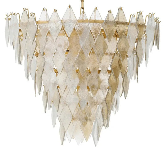 Candelabru din Metal Alama si Sticla Transparenta H73xD90cm Rhombus L Eichholtz