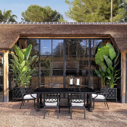 Masa de exterior din Metal Negru H75xL240cm Bell Rive Eichholtz