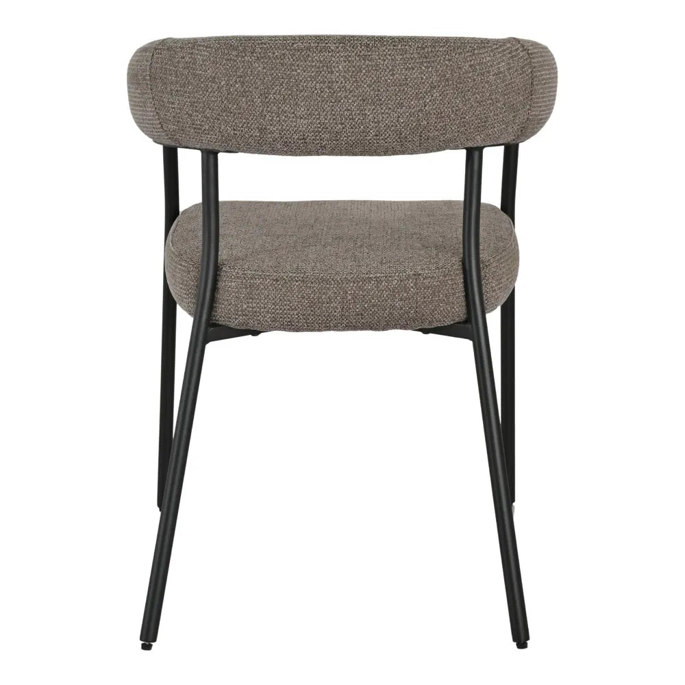 Set 2 scaune din Stofa Maro si Metal Negru L56xH77cm Trivio