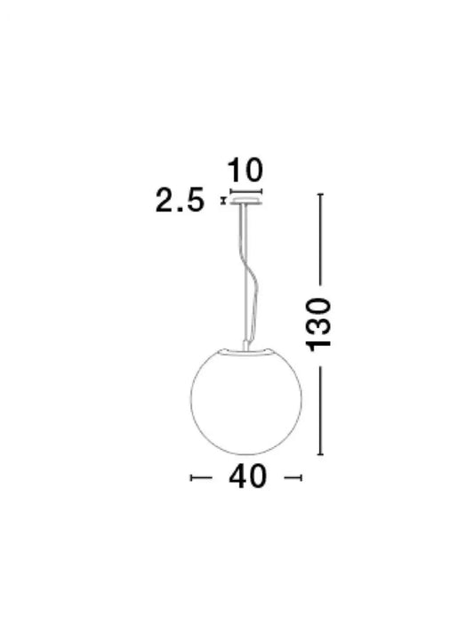 Pendul structura din Metal Alb si abajur din Sticla Alb H130xL40cm IP20 NEVOSO