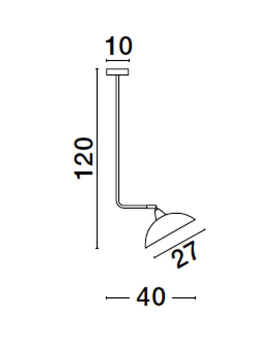 Pendul din Metal Negru/Auriu H120xL40cm IP20 MIRBA