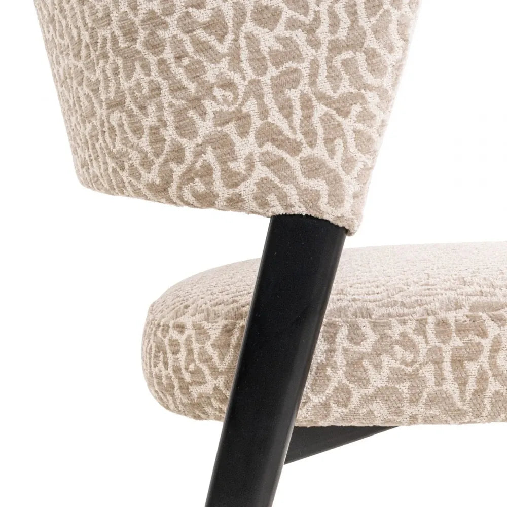 Scaun din Stofa Bej si Metal Negru L51xH77.5cm Zeno Richmond interiors