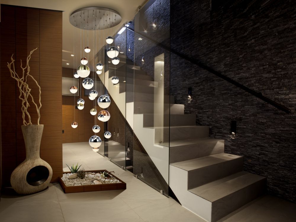 Lustra rotunda cu inaltime reglabila din Policarbonat Alb si Metal Multicolor cu LED D83xH300cm 3000-4000k Sphere