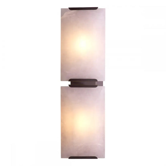 Aplica de perete din Otel inoxdabil Bronz si Alabastru Alb H51.5xL16cm Ortiz Eichholtz