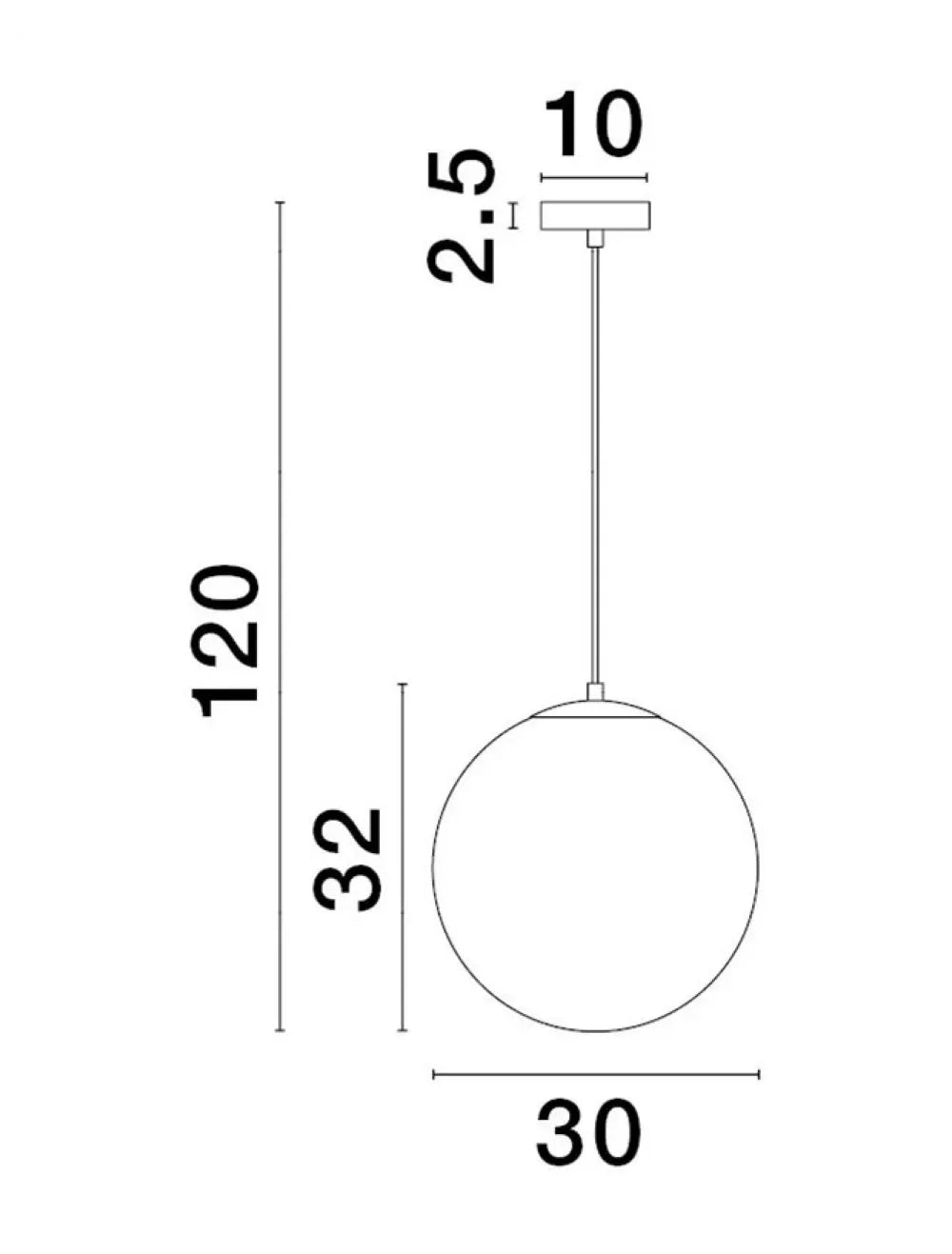 Pendul structura din Metal Auriu si abajur din Sticla Alb H120xL30cm IP20 VITA