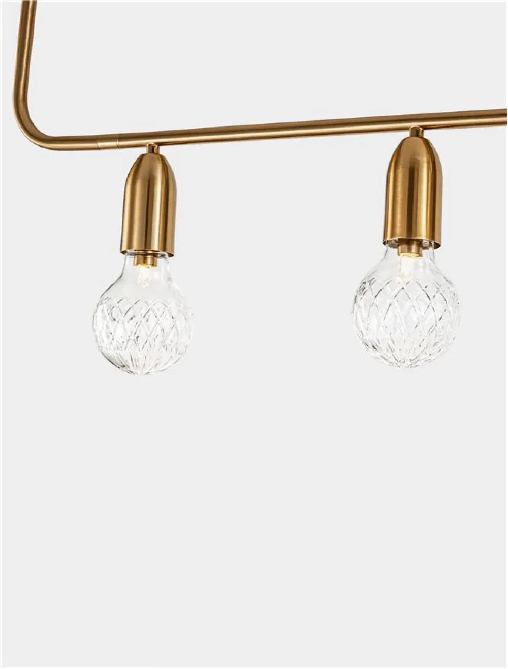 Lustra structura din Metal Alama si abajur din Sticla Transparent H120xL128cm IP20 VEDA