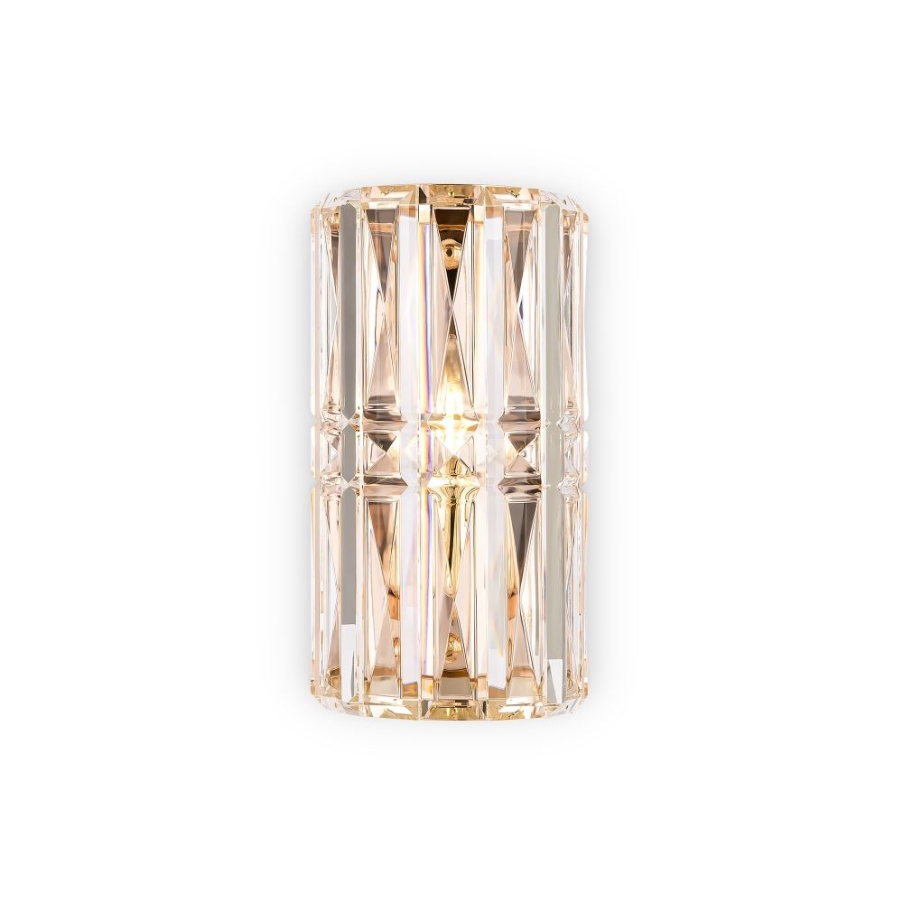 Aplica de perete Metal si Sticla Auriu/Transparent L10xH25cm Facet