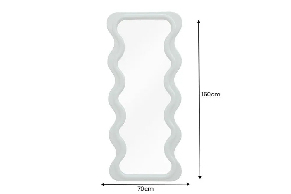 Oglinda cu rama din Poliuretan/MDF Verde H160xL70cm Curvy