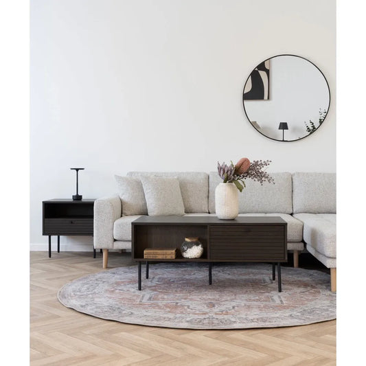 Oglinda cu rama din Metal Negru D80cm Madrid