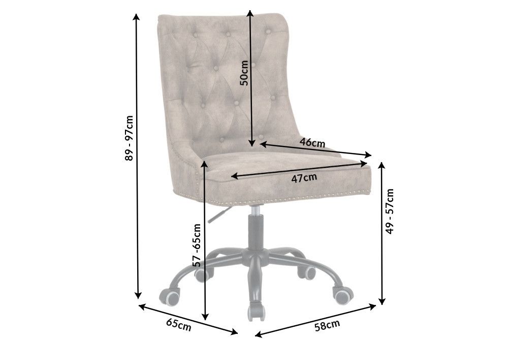 Scaun de birou reglabil cu rotile din Piele ecologica si Metal Maro/Argintiu Victorian H98xL58xA62cm