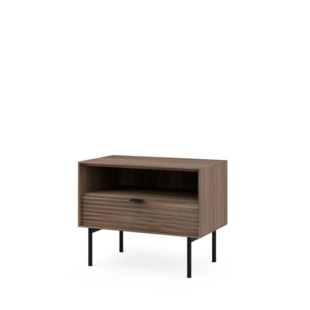 Noptiera cu sertar Tulsa de culoare nuc si stejar L60xH49cm