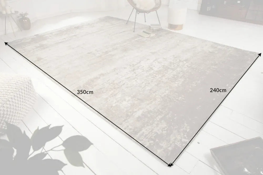 Covor din Bumbac/Poliester Bej/Gri L350cm Modern Art