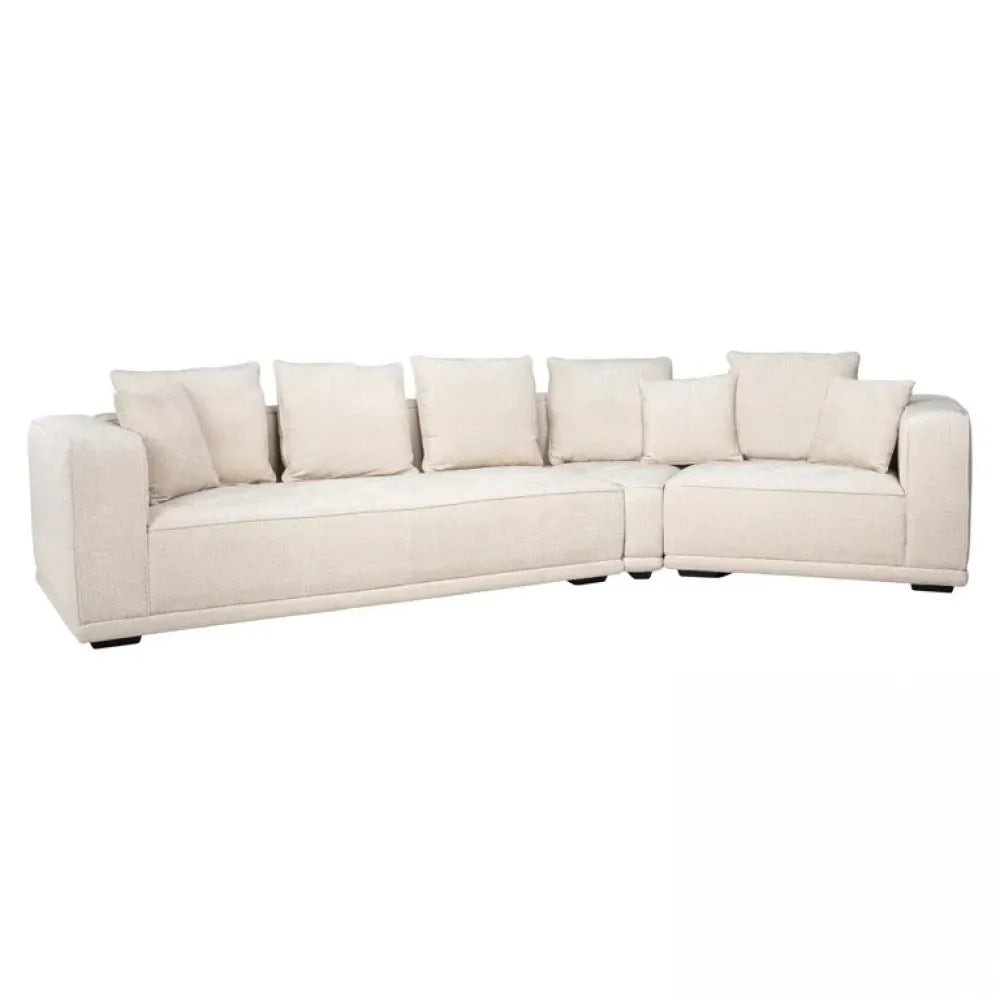 Canapea fixa tapitata cu Chenille Bej L365cm Lusso Richmond Interiors