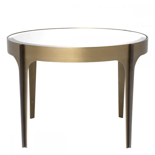 Masuta laterala Rotunda din Otel inoxidabil Alama si Oglinda D64xH43.5cm Artemisa Eichholtz