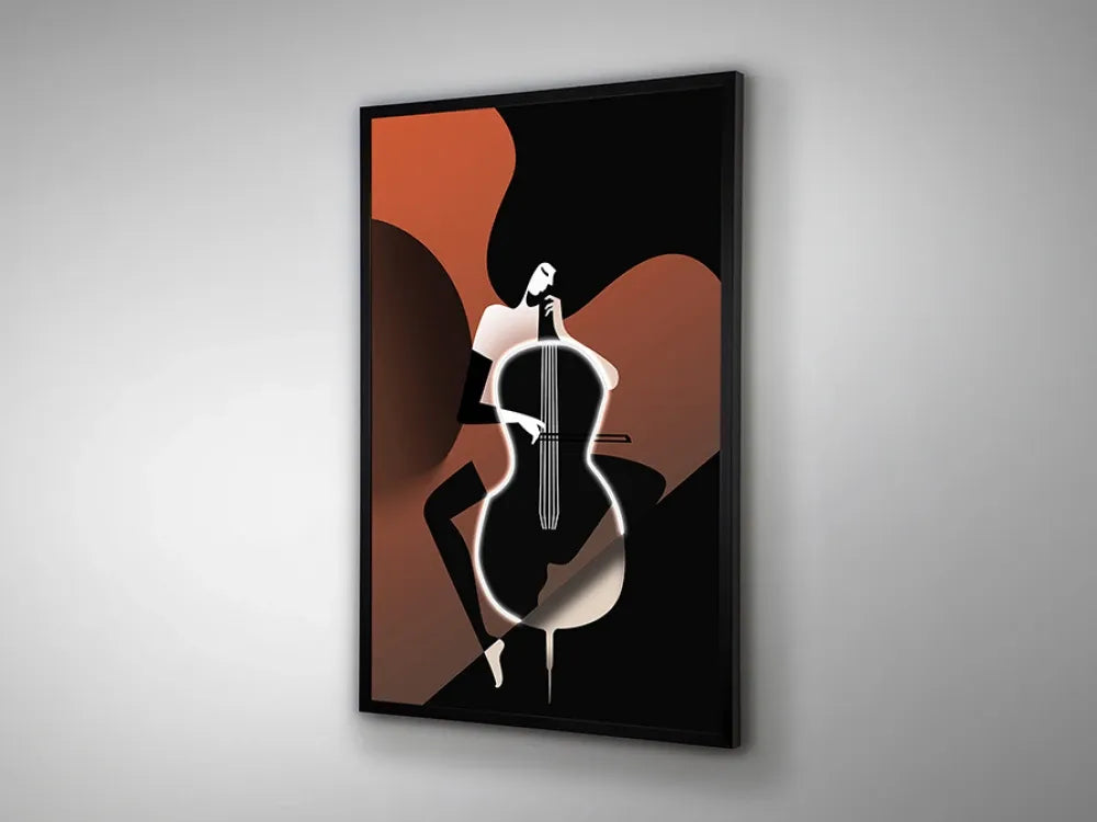 Tablou cu led din Panza/MDF Multicolor L80xH120cm Violonchelo