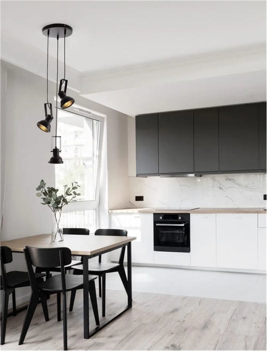 Lustra structura din Metal Negru si abajur din Metal Negru H120xL24cm IP20 RUVI