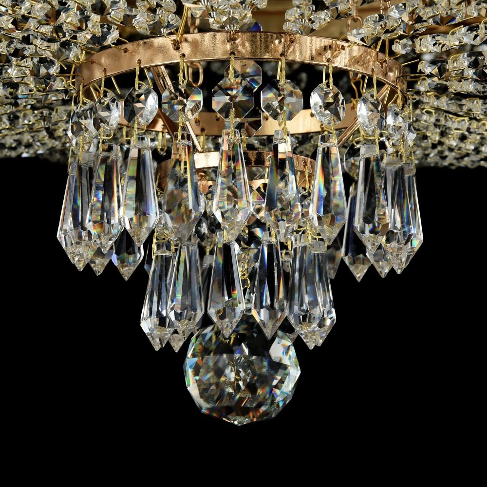 Lustra rotunda din Cristal Transparent cu 5 becuri D40xH44cm Palace