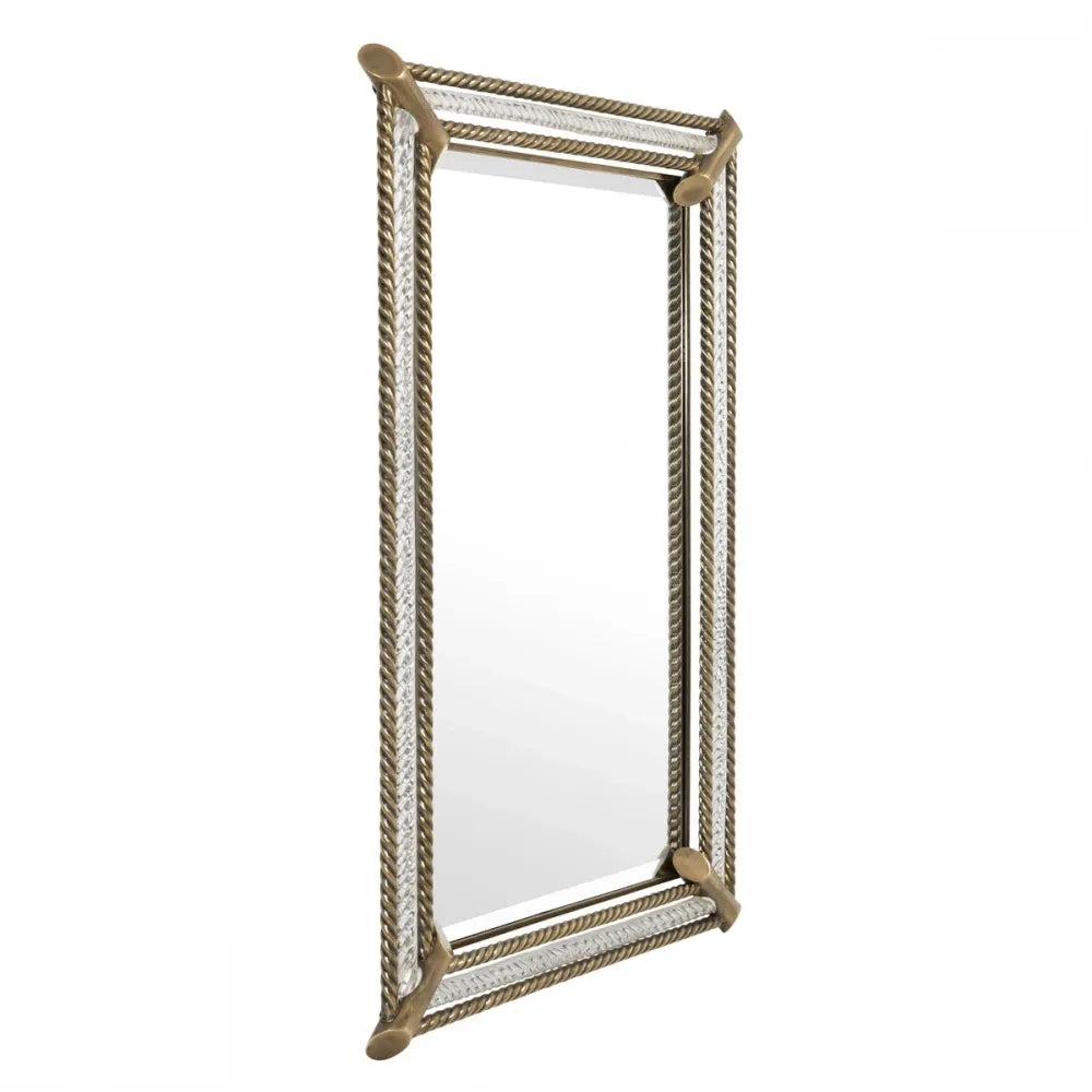 Oglinda cu rama din Metal/Sticla Alama/Transparent L79xH116cm Civita Eichholtz