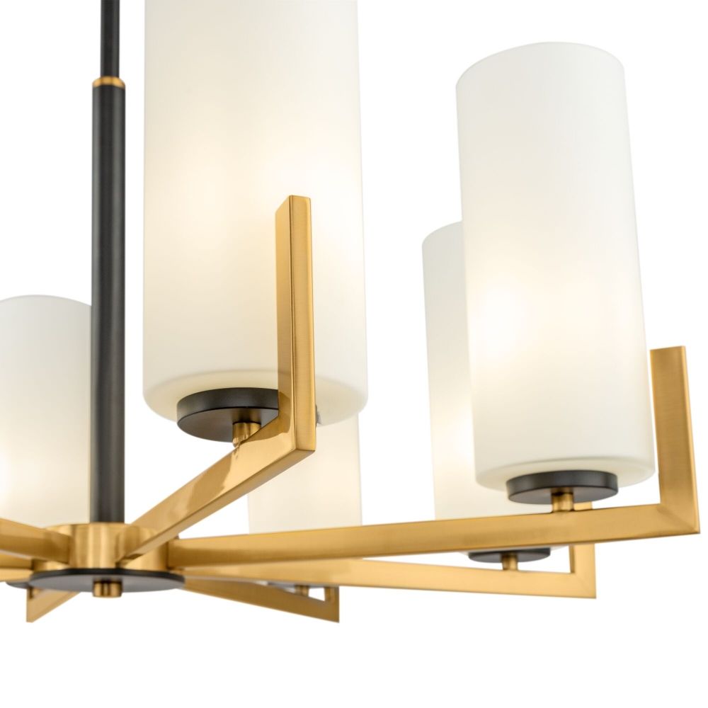 Candelabru rotund cu inaltime reglabila din Sticla Alb cu 8 becuri D76xH76cm Fortano