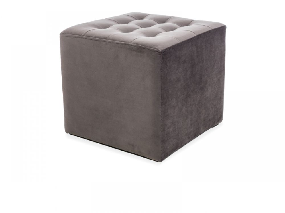 Taburet din Catifea si PAL Gri L39xH34cm Lori