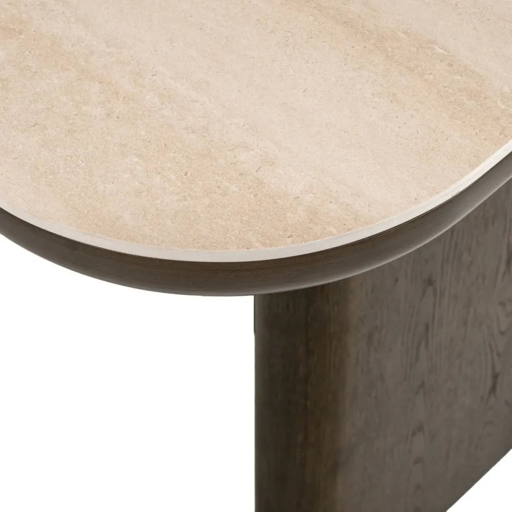 Masa din Furnir de stejar Maro si Ceramica Bej L269.5xH76cm Nando Richmond interiors