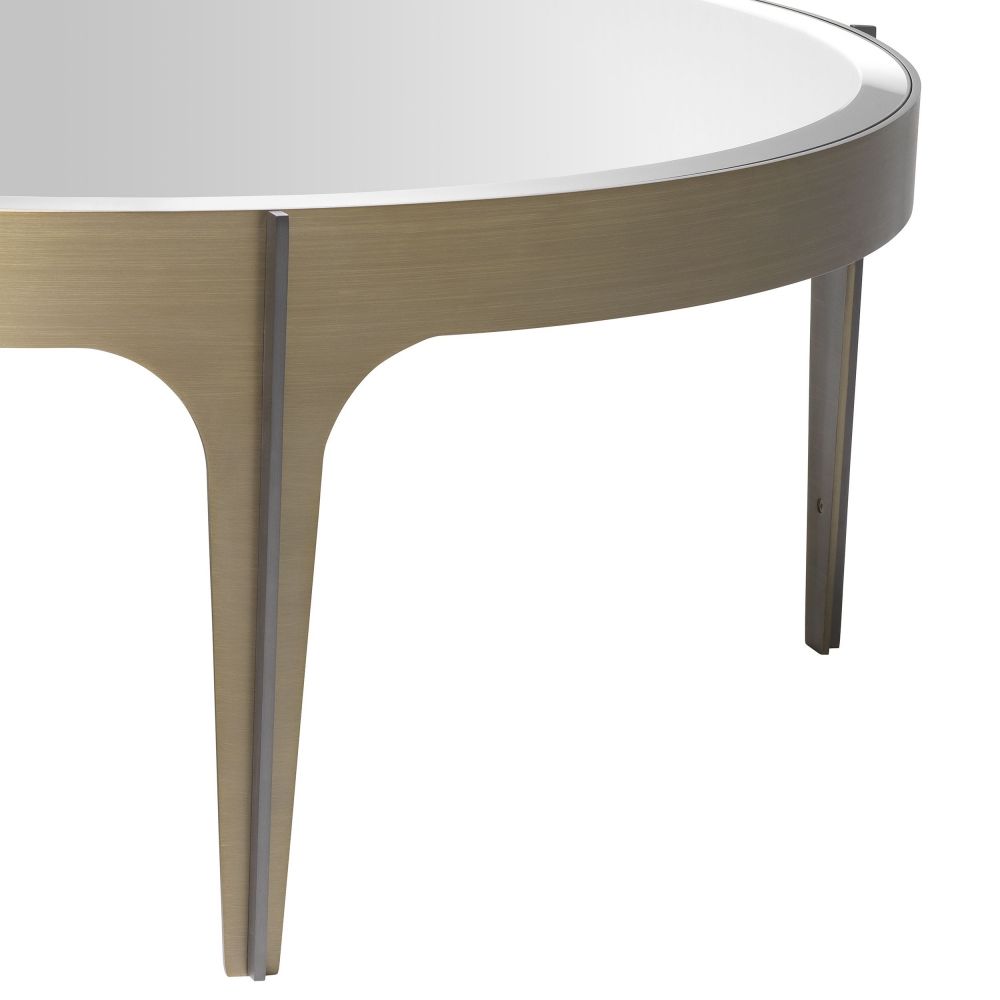 Masuta de cafea Rotunda din Otel inoxidabil si Oglinda Maro/Argintiu D94xH35cm Artemisa