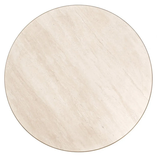 Masa rotunda din Metal/MDF Alama/Alb si Ceramica Alb D130xH75cm Tivoli Richmond interiors