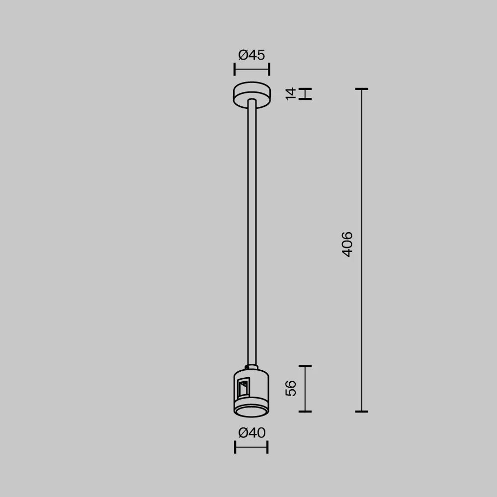 Suport mediu pe tavan cu conector direct de alimentare 360 mm Flarity din Aluminiu Alama
