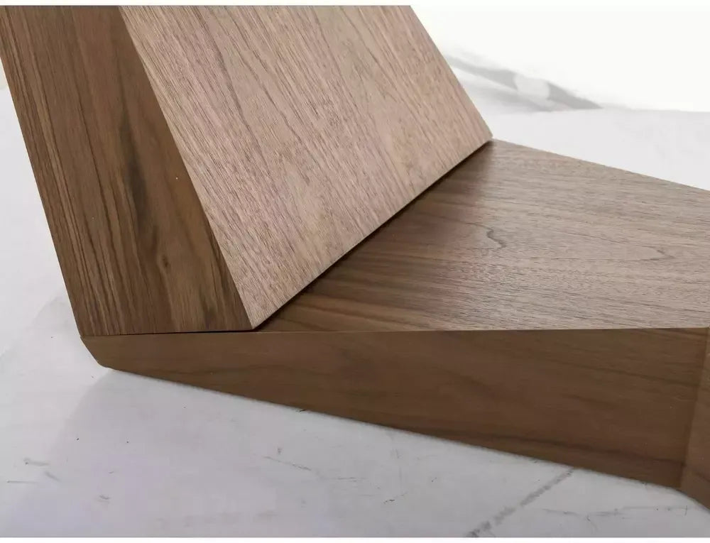 Masa Dreptunghiulara de 12 persoane din Sticla securizata+Ceramica Alb mat cu efect de marmura si MDF+furnir Maro L200-250xH76cm Bonucci