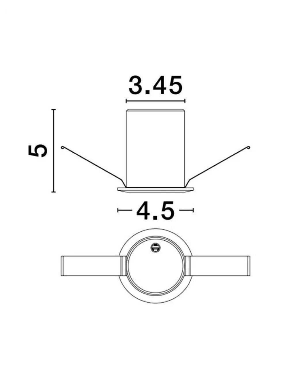 Spot incastrat din Aluminiu Negru H5xL4.5cm IP20 3W 214lm 3000k UHO