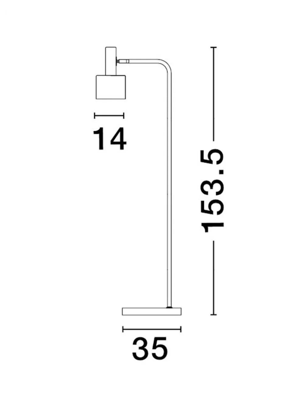 Lampa de podea structura din Metal Auriu si abajur din Metal Negru H153.5xL35cm IP20 PAZ