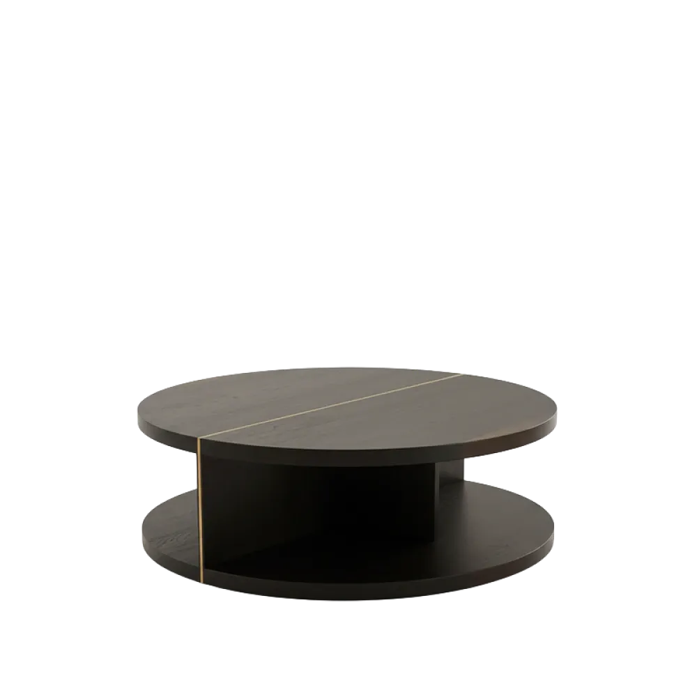 Masuta de cafea rotunda din Lemn de Stejar in dimensiuni multiple Beams