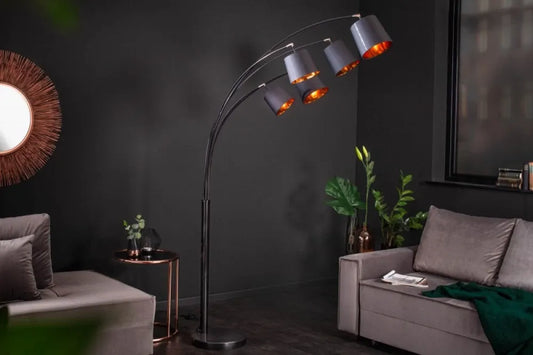 Lampa de podea din Metal Negru si Textil Negru H202xL100cm Levels
