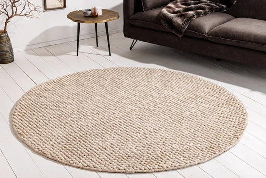Covor din Lana/Poliester Bej L150cm Wool
