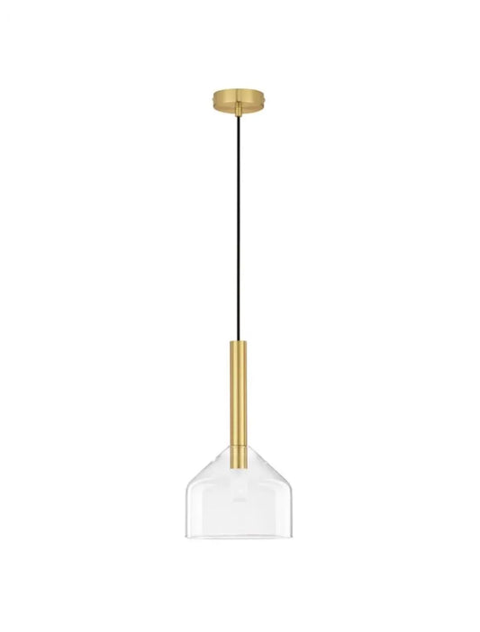 Pendul structura din Metal Negru/Auriu si abajur din Sticla Transparent H190.5xL20cm IP20 AMELIA