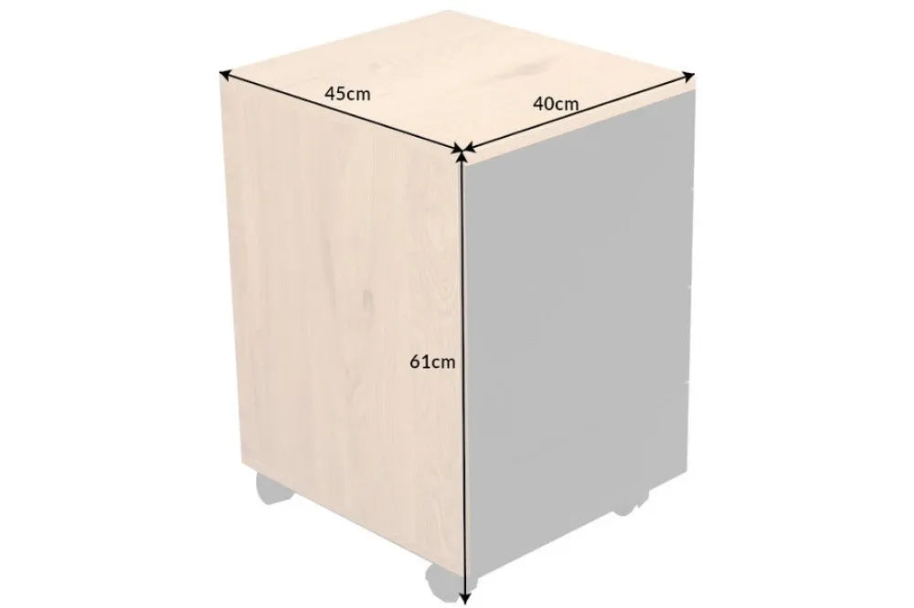 Dulapior de birou cu rotile din MDF Maro/Negru L40xH62cm STUDIO